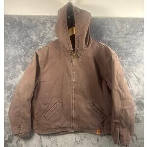 Carhartt 100733 201 Quilted Nylon-Lined Washed Duck Canvas Active Jacket XL BRN